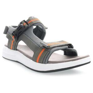 Propét Men's Eli Fisherman Comfort Sandal Size 9 M (D) Color Grey / Orange